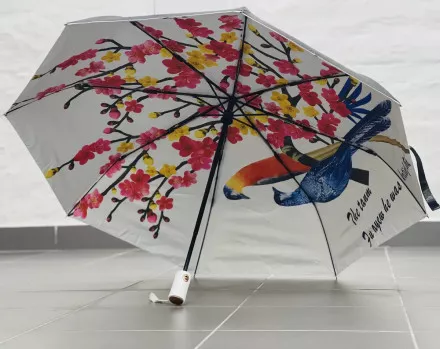 Зонт женский Arman Umbrella 555, полный автомат, чёрно-белый, двухсторонний