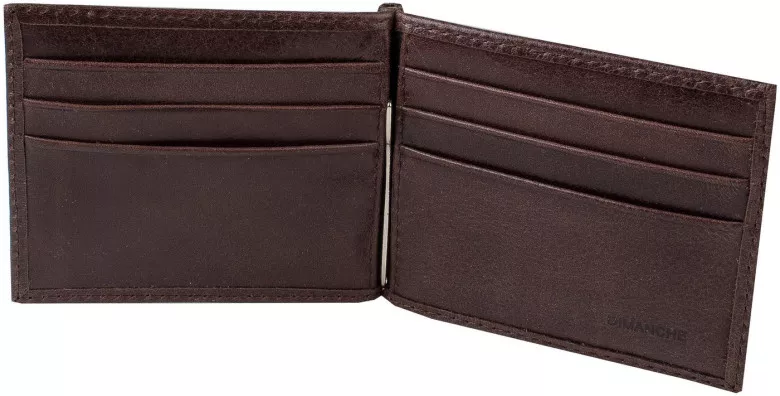 Зажим для денег Dimanche Camel 639/M коричневый, с отделением для мелочи