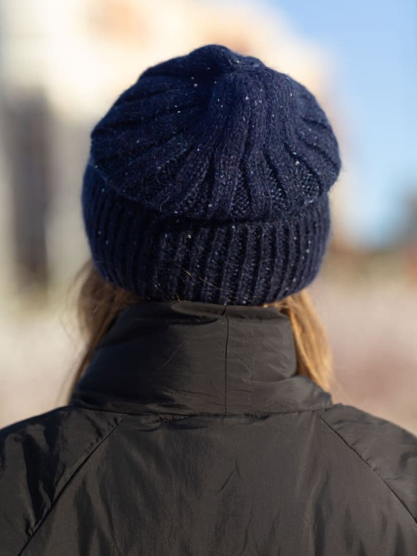 Шапка женская 12838/2 MARHATTER т.синяя (56-58)