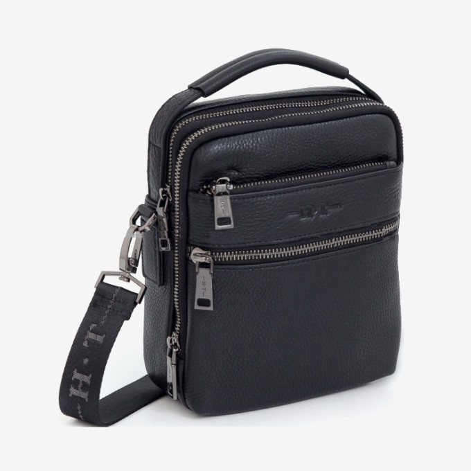 Мужская сумка через плечо Hight Touch 407-13 чёрная Мужская сумка через плечо Hight Touch 407-13 чёрная