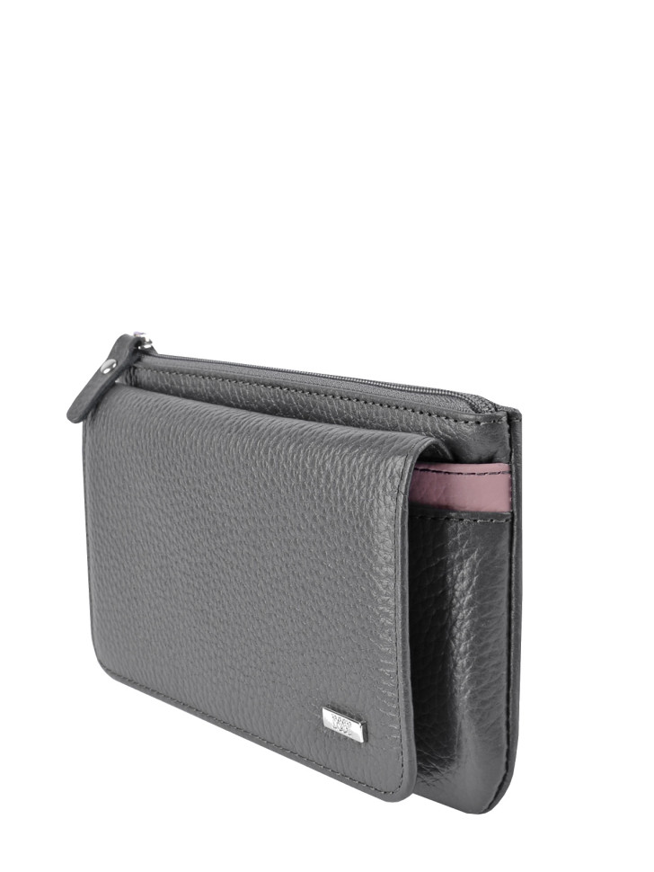 Кошелек Esse, ИНКАНТО GREY 76851 асфальт/розовый Кошелек Esse, ИНКАНТО GREY 76851 асфальт/розовый