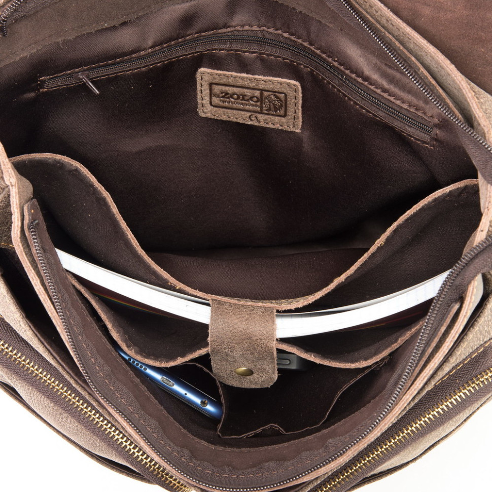 Сумка-планшет мужская XL Zolo, 1138-8 cognac Сумка-планшет мужская XL Zolo, 1138-8 cognac