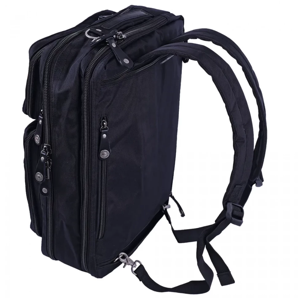 Сумка-рюкзак трансформер из текстиля Numanni 356 чёрная Сумка-рюкзак трансформер из текстиля Numanni 356 чёрная