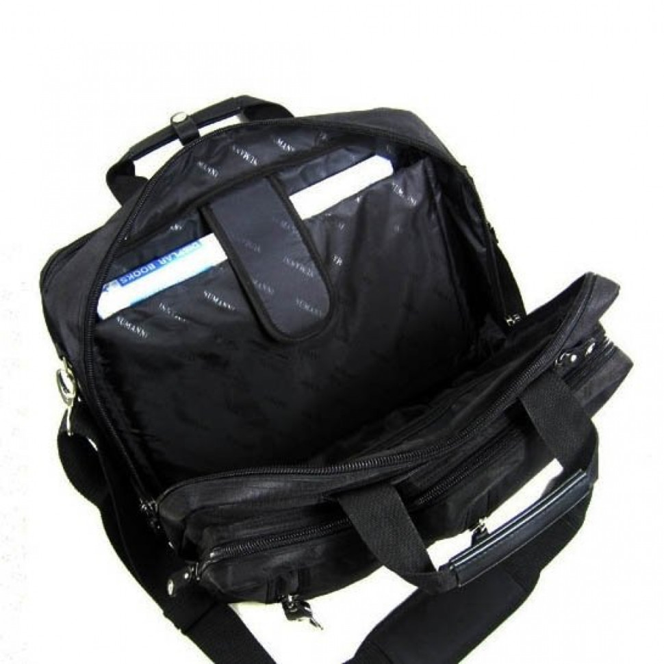 Сумка-рюкзак трансформер из текстиля Numanni 356 чёрная Сумка-рюкзак трансформер из текстиля Numanni 356 чёрная