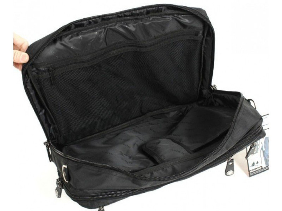 Сумка-рюкзак трансформер из текстиля Numanni 356 чёрная Сумка-рюкзак трансформер из текстиля Numanni 356 чёрная