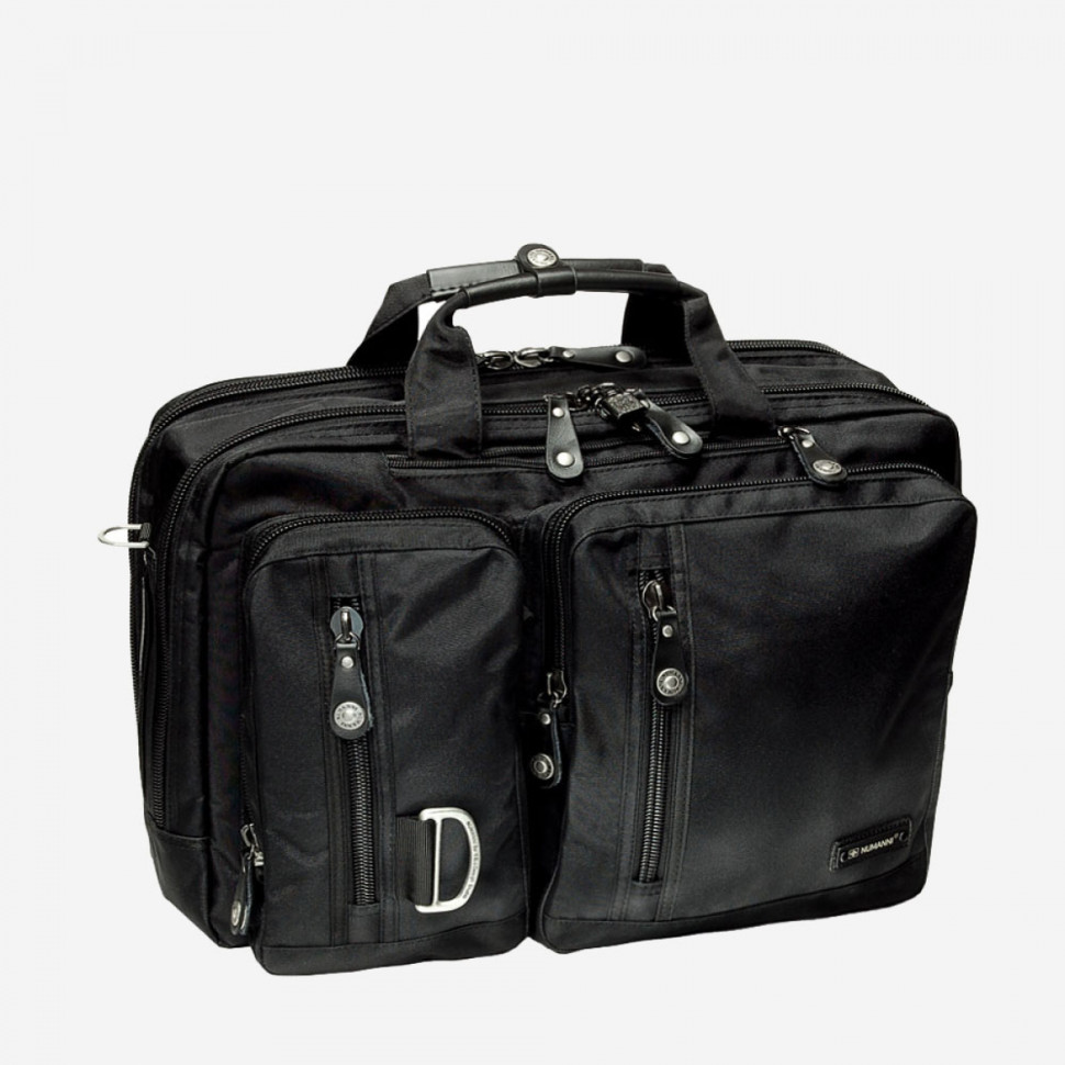 Сумка-рюкзак трансформер из текстиля Numanni 356 чёрная Сумка-рюкзак трансформер из текстиля Numanni 356 чёрная