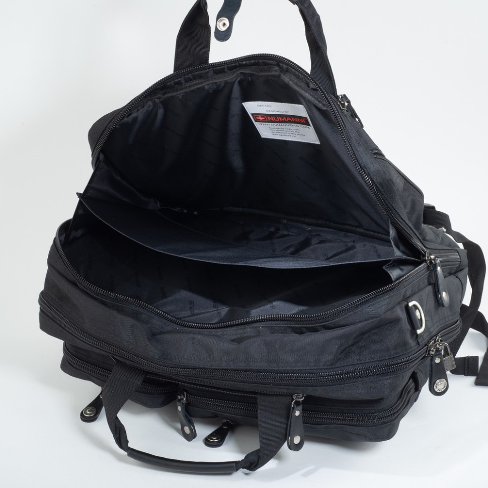 Сумка-рюкзак трансформер из текстиля Numanni 356 чёрная Сумка-рюкзак трансформер из текстиля Numanni 356 чёрная