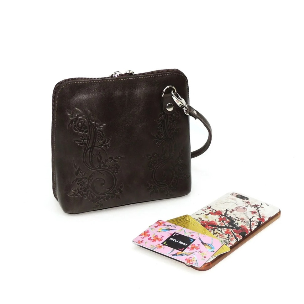 Сумка женская Natalia Kalinovskaya С83т.621 «Брук» растение коричневая Сумка женская Natalia Kalinovskaya С83т.621 «Брук» растение коричневая