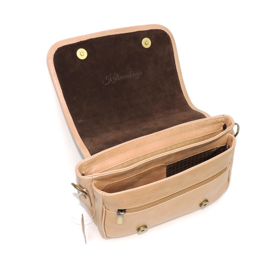 Бежевая женская кожаная сумка Natalia Kalinovskaya «Лана» С93 Бежевая женская кожаная сумка Natalia Kalinovskaya «Лана» С93