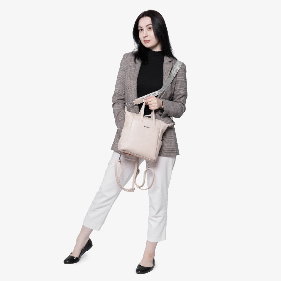 Сумка-рюкзак Valle Mitto, 91666 бежевая Сумка-рюкзак Valle Mitto, 91666 бежевая