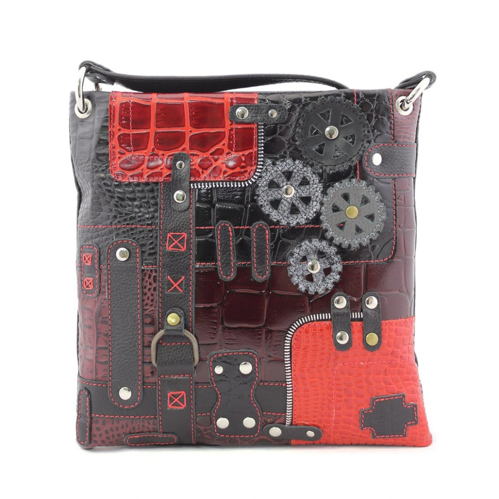 Сумка женская Protege, ДС-144-180 Техно чёрно-красная