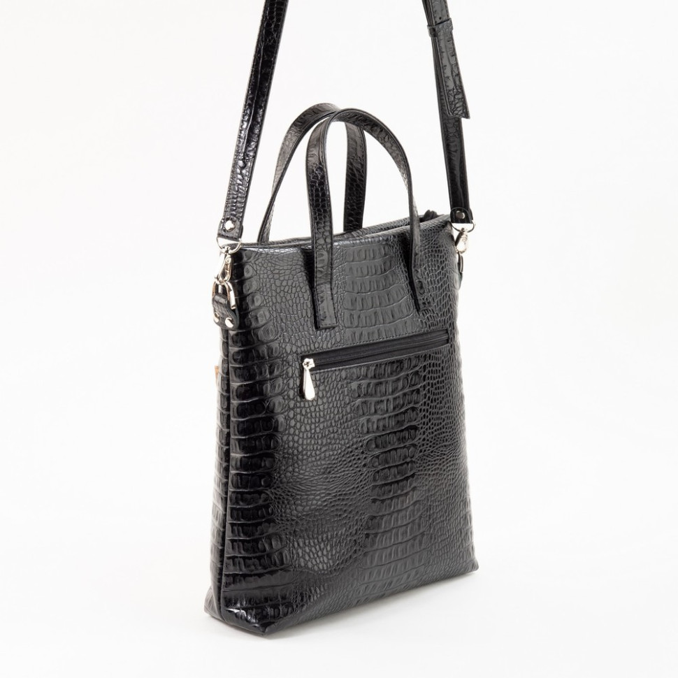 Сумка женская Protege, ДС-220-176 Лиса №2 чёрная рептилия кайман Сумка женская Protege, ДС-220-176 Лиса №2 чёрная рептилия кайман