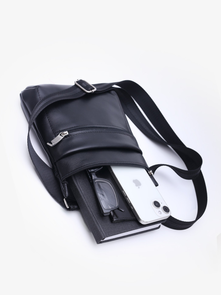 Сумка мужская Protege Ц-297.8 черная гладкая Сумка мужская Protege Ц-297.8 черная гладкая