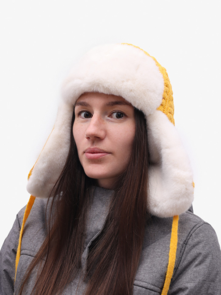 Ушанка Warm Goddess 2705 желтая Ушанка Warm Goddess 2705 желтая