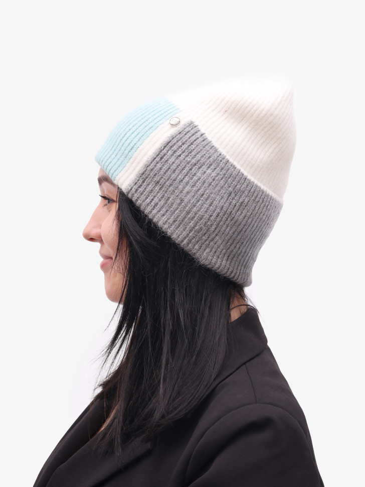 Шапка OvenTrico 1570 белый/бирюзовый/серый Шапка OvenTrico 1570 белый/бирюзовый/серый