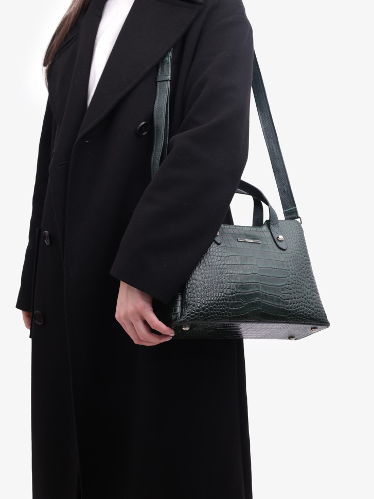 Сумка женская Karya 2390 зелёный крокодил