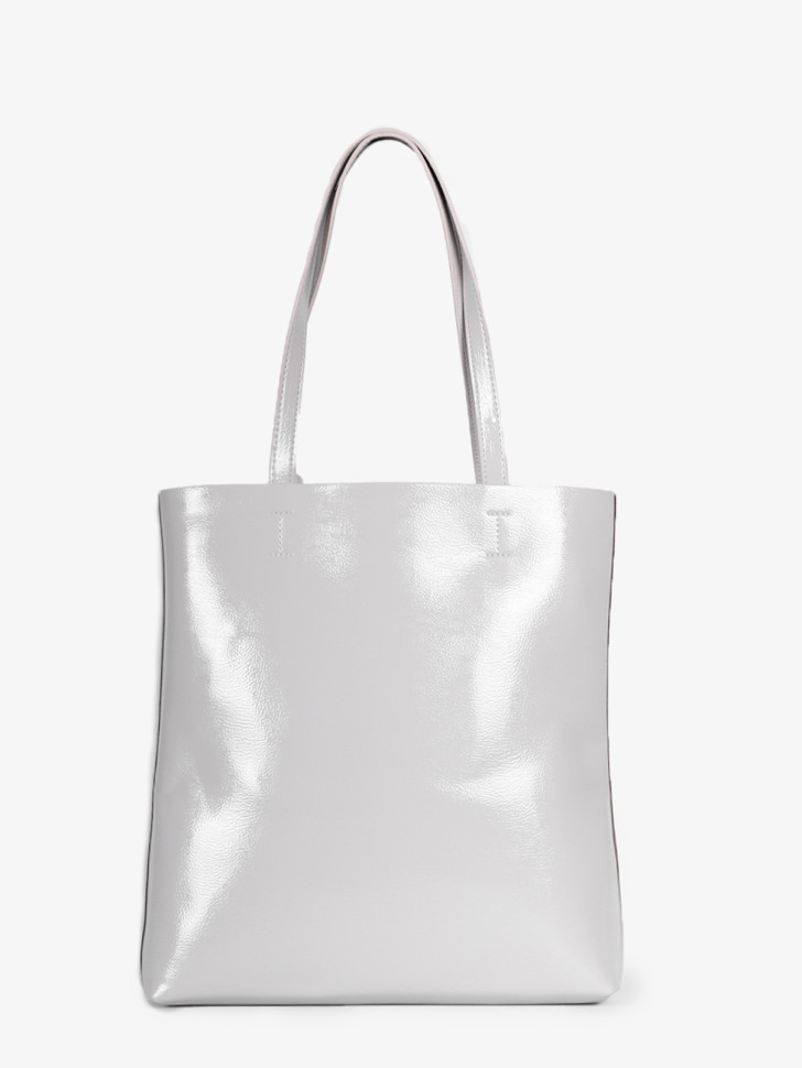 Сумка женская Baggins KDL-1300 лак светло-серая Сумка женская Baggins KDL-1300 лак светло-серая