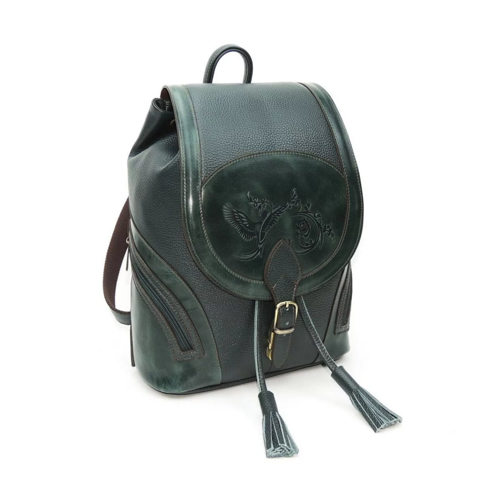 Рюкзак кожаный зелёный Natalia Kalinovskaya «Жанна» Рюкзак кожаный зелёный Natalia Kalinovskaya «Жанна»
