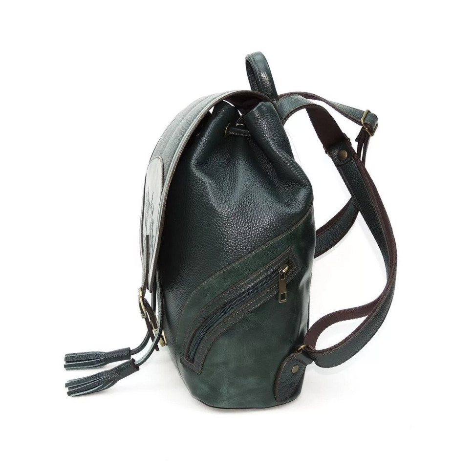 Рюкзак кожаный зелёный Natalia Kalinovskaya «Жанна» Рюкзак кожаный зелёный Natalia Kalinovskaya «Жанна»
