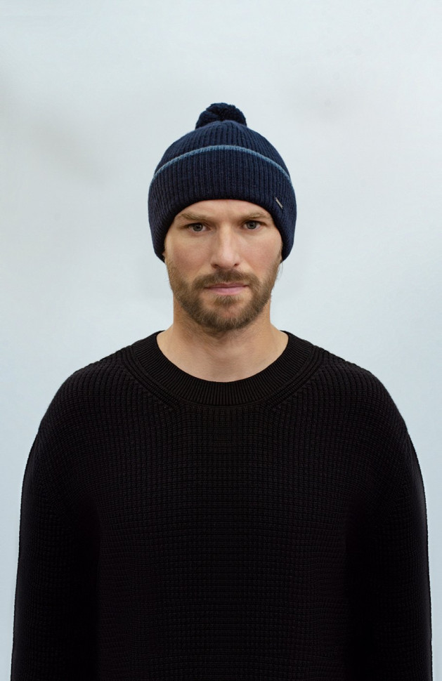 Мужская шапка 12074 MARHATTER тёмно-синяя