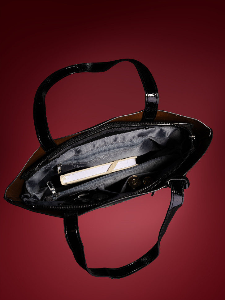 Сумка женская Baggins KDL-1300 лак черный Сумка женская Baggins KDL-1300 лак черный