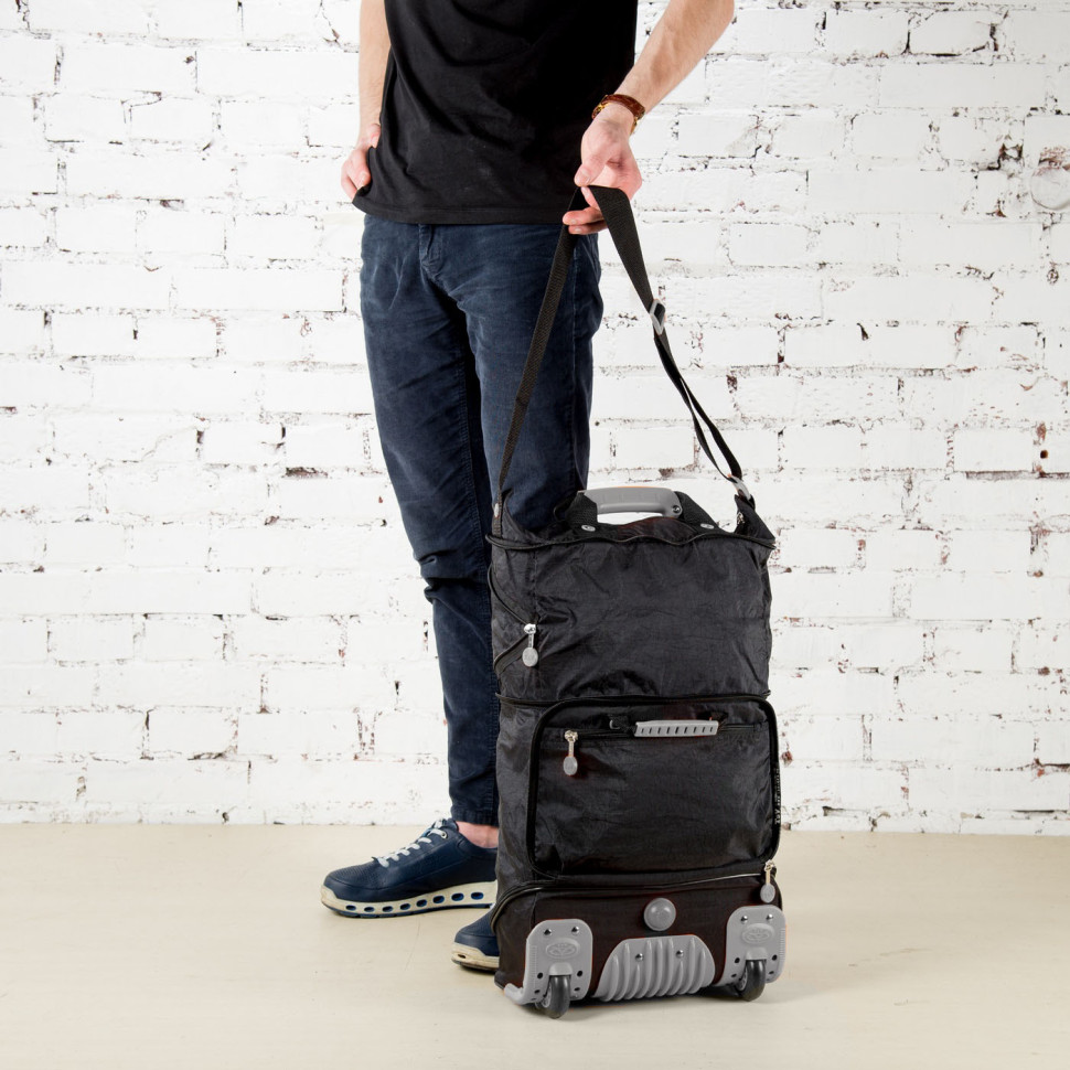 Сумка-трансформер дорожная хозяйственная на 2 колёсах TsV 526.22 чёрная Сумка-трансформер дорожная хозяйственная на 2 колёсах TsV 526.22 чёрная