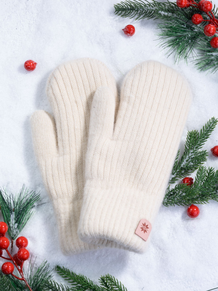 Варежки женские Корона 6559 кремовые