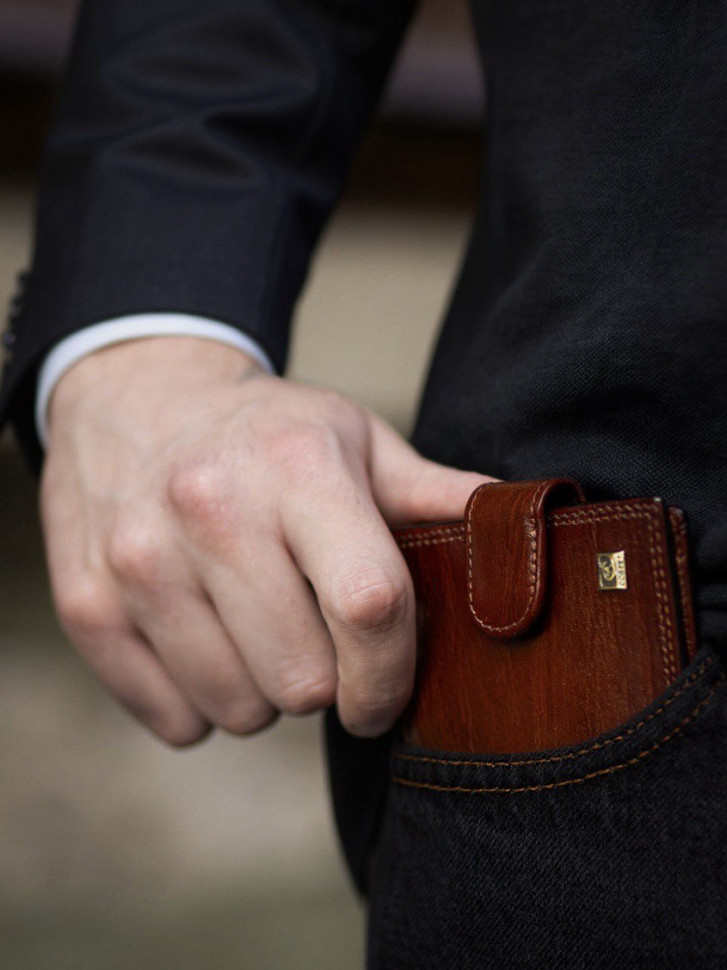 Портмоне мужское Cosset F14-327-089b коричневое Портмоне мужское Cosset F14-327-089b коричневое