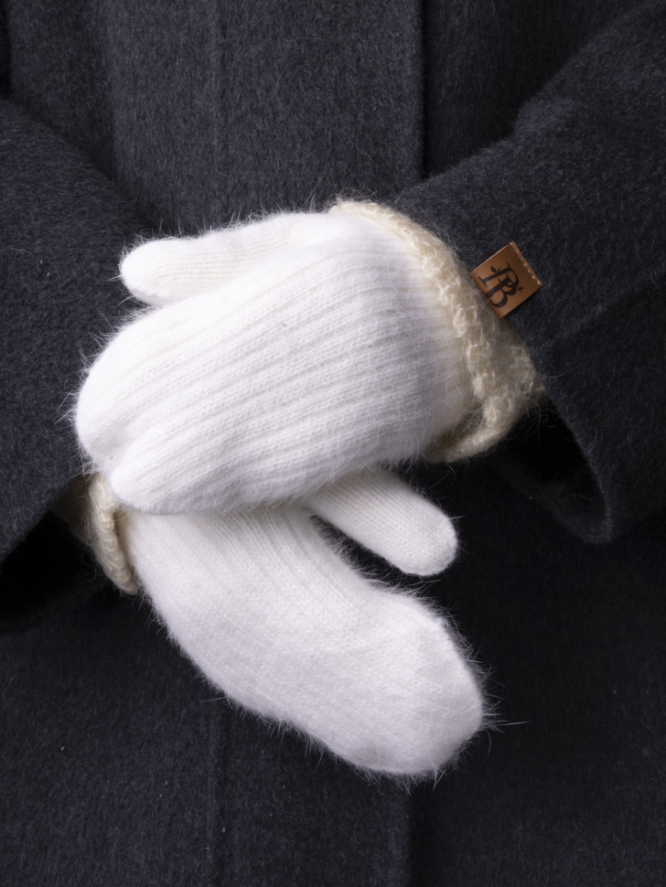 Варежки женские Корона 6559 белые Варежки женские Корона 6559 белые