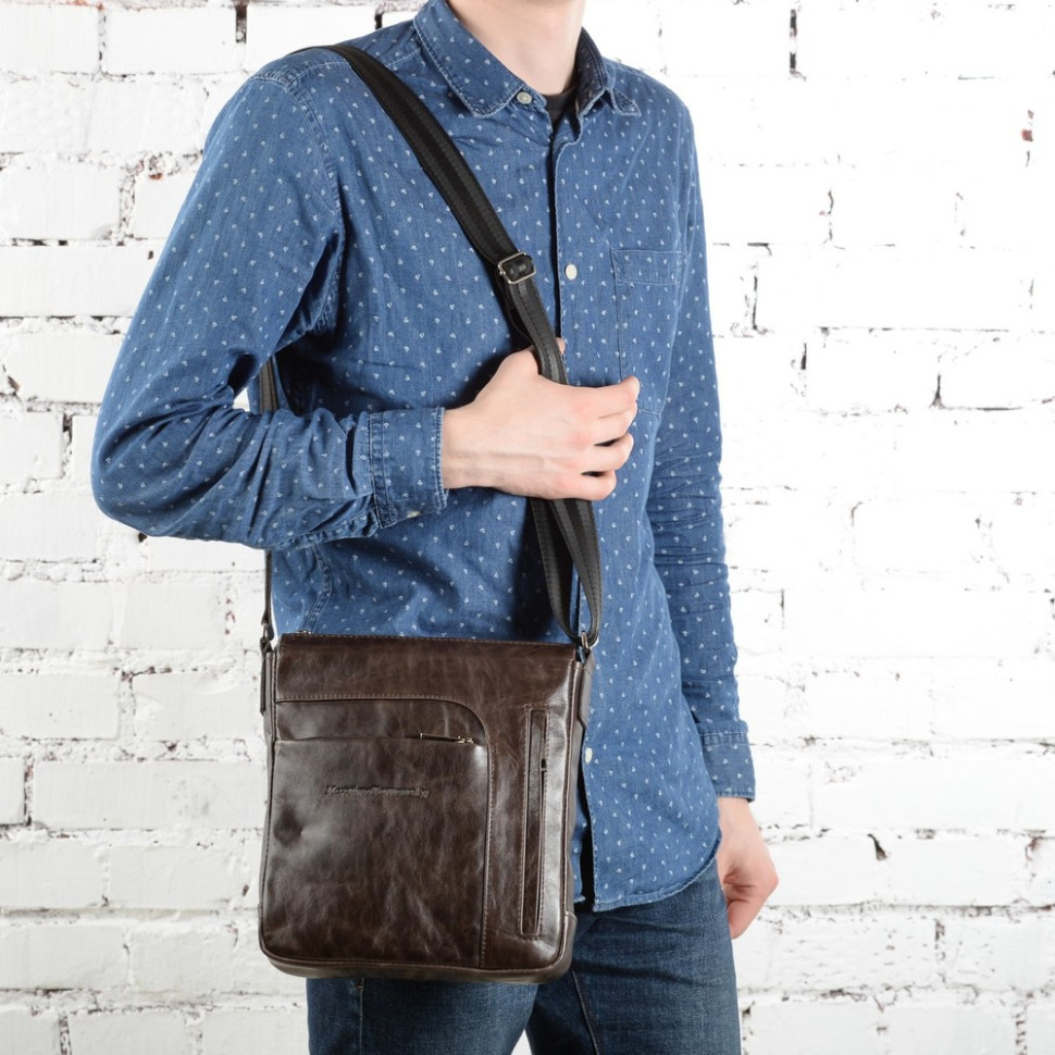 Мужская сумка-планшет Maxsimo Tarnavsky 1040 тёмно-коричневая