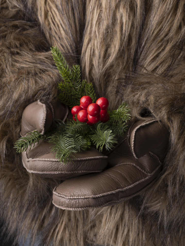 Варежки женские Baggins 0180 дубленка коричневые