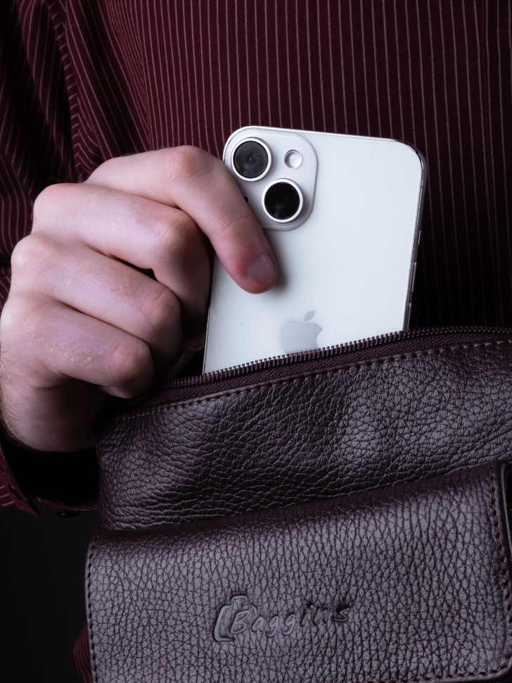 Сумка мужская  Baggins 0108 коричневый фл.