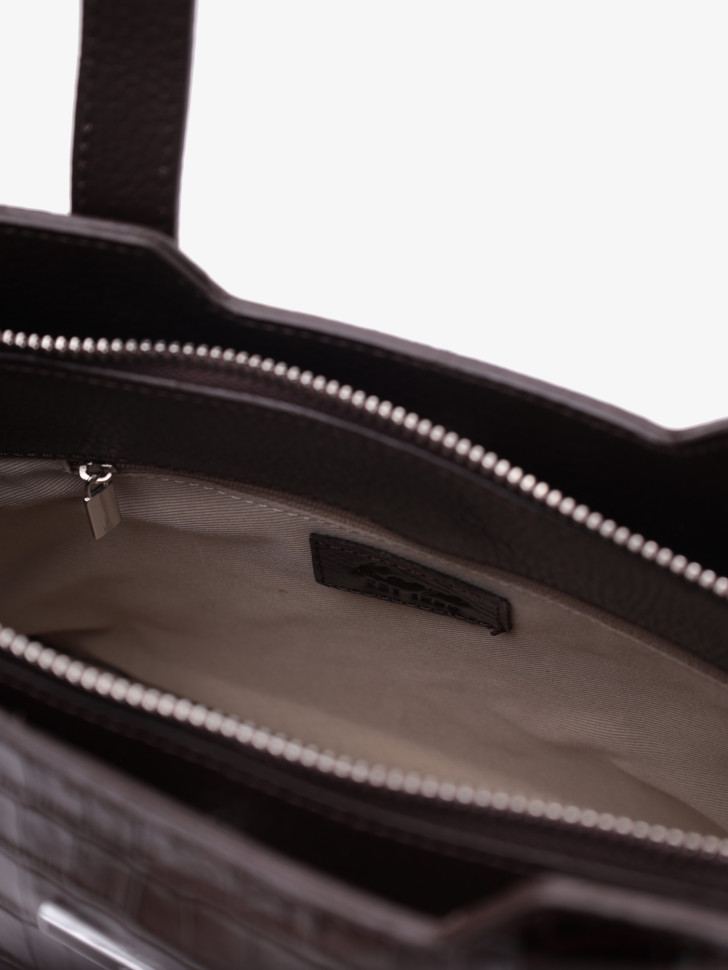 Сумка женская Karya 2390 тёмно-коричневый крокодил