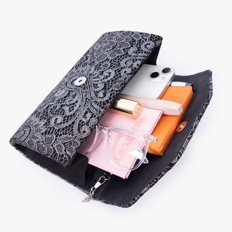 Клатч женский Funxilan 1708-2 black/silver