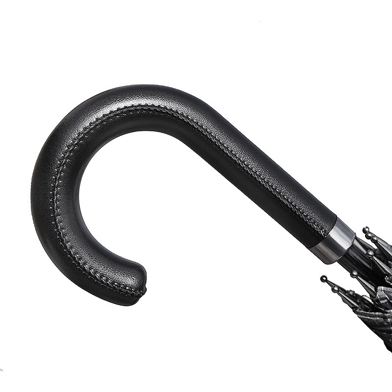 Зонт-трость мужской Три Слона 2775, 8 спиц, ручка крюк кожа