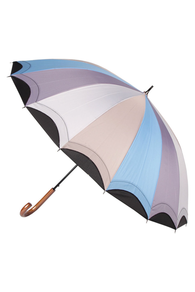 Зонт-трость Три Слона 2110 серый/голубой, полуавтомат, 16 спиц Зонт-трость Три Слона 2110 серый/голубой, полуавтомат, 16 спиц